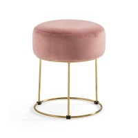 Пуф Круглый из велюра Luxore единый размер розовый LA REDOUTE INTERIEURS  фото, kupilegko.ru